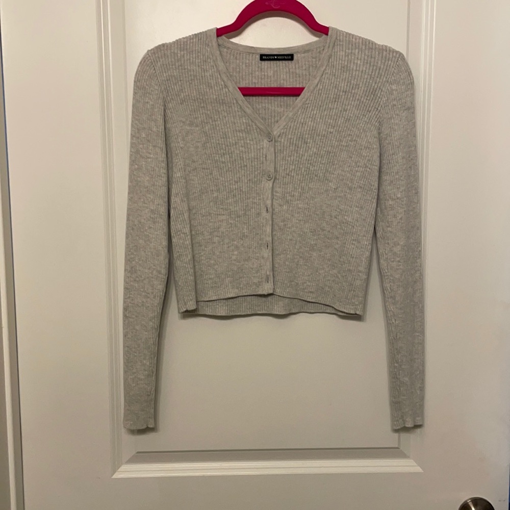 Brandy Melville Heather Gray Cardigan Top